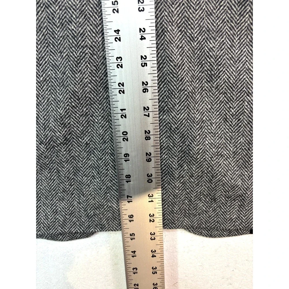 vtg Herringbone Tweed black white 46L lambswool blazer jacket sport suit‎ coat